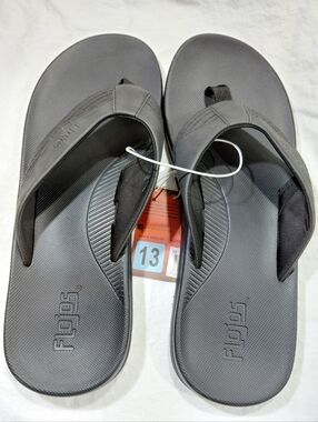 NEW Flojos Mens Black Flip Flops Comfort Thong Sandals SIZE 13
